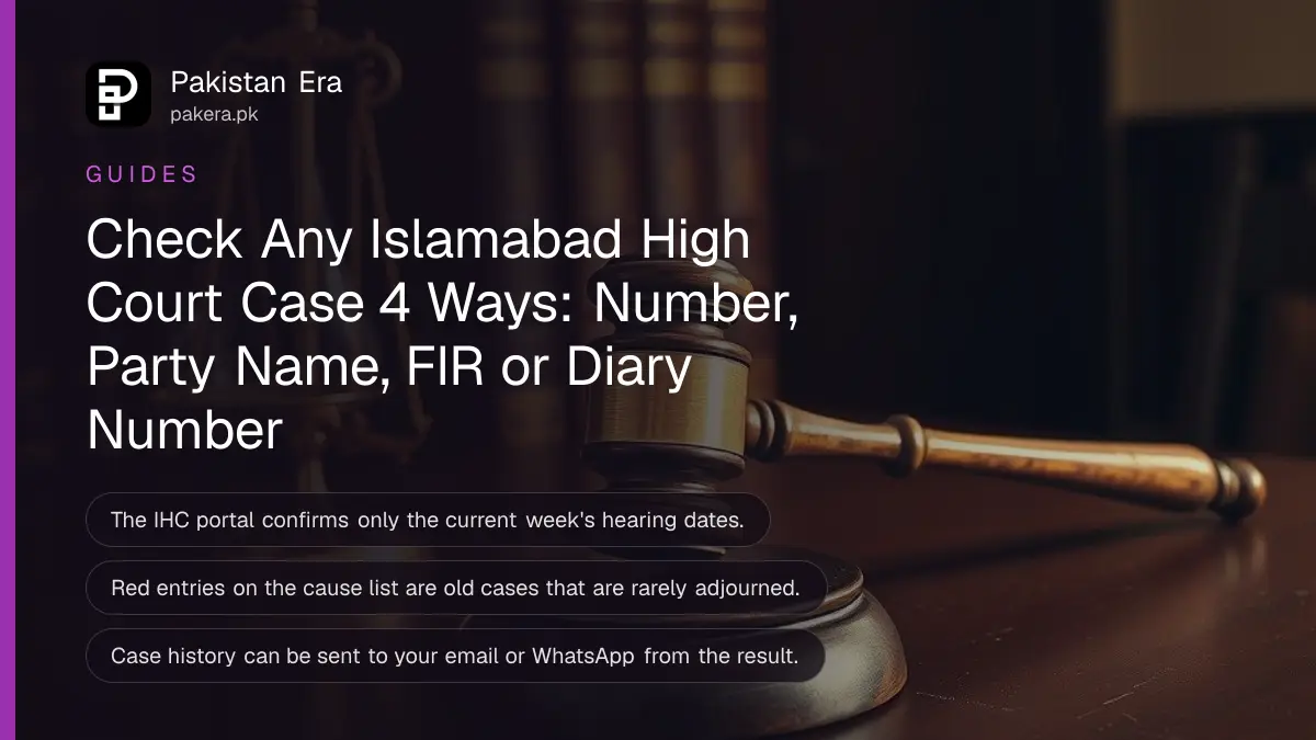 A wooden judge's gavel on a dark desk beside a set of brass scales and a row of leather-bound law books