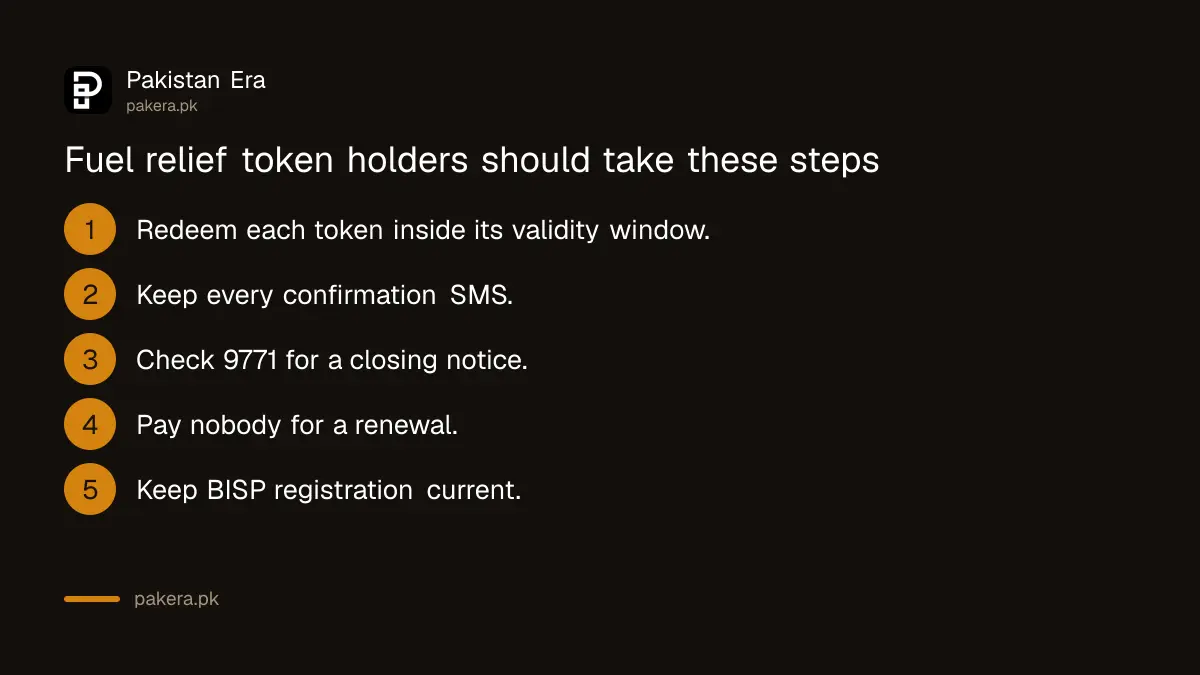 Steps for fuel relief token holders in Pakistan while the scheme winds down
