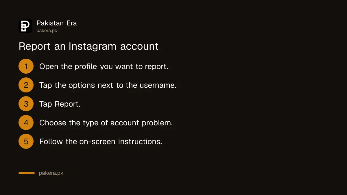 Steps to report an Instagram account