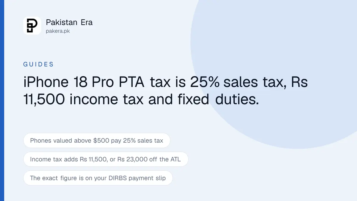 iPhone 18 Pro and Pro Max PTA tax in Pakistan on CNIC and passport