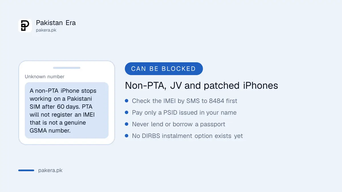 Warning signs when buying a non-PTA, JV or patched iPhone in Pakistan