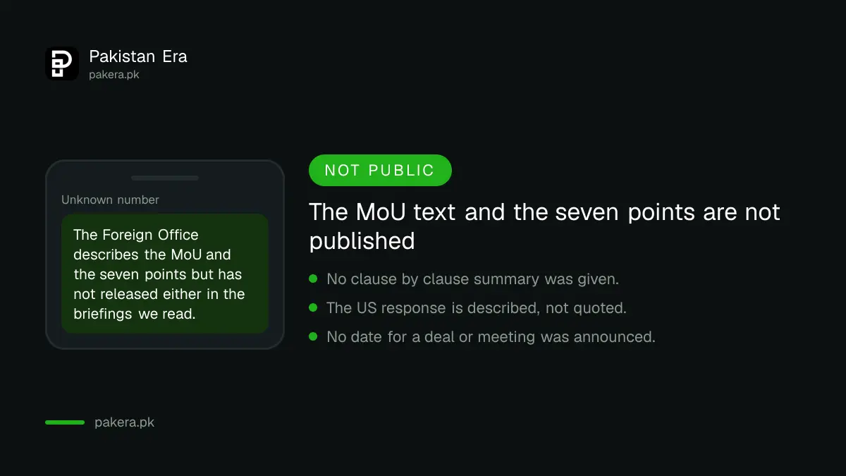 What is still not public about the Islamabad MoU between the US and Iran