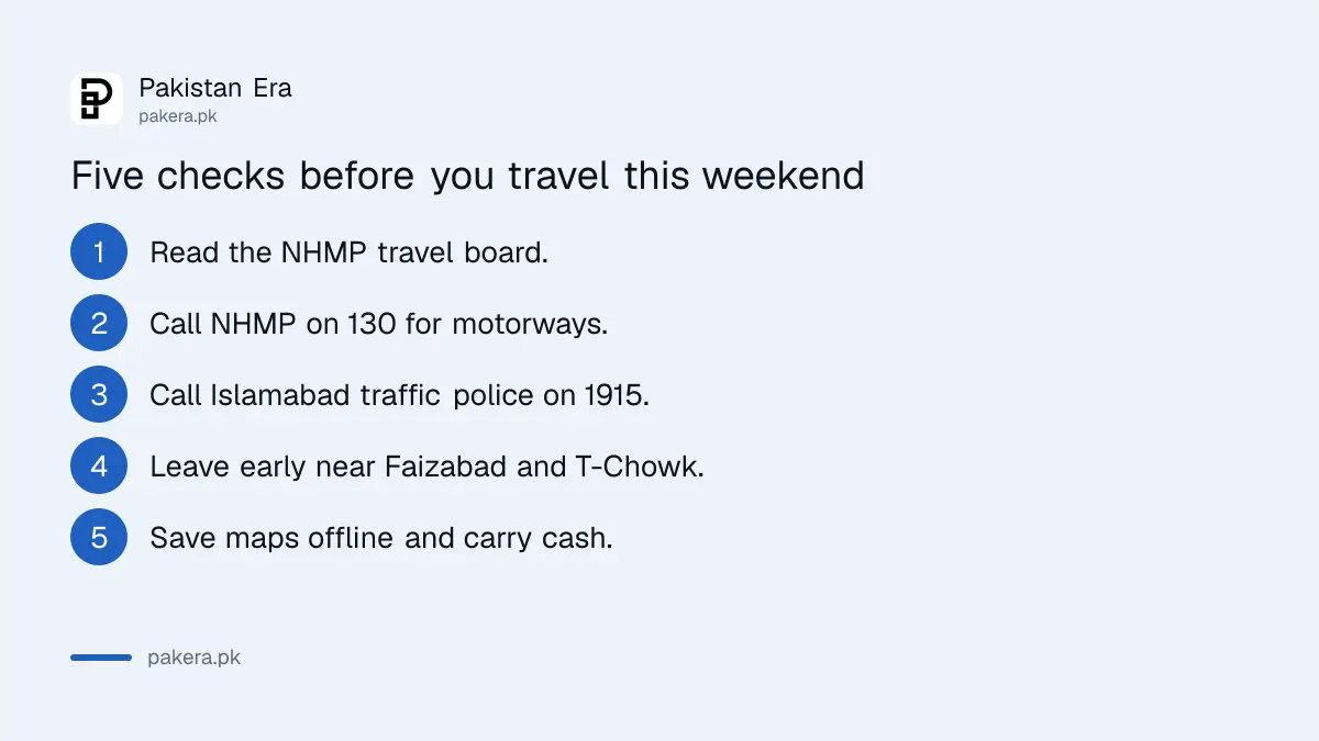 Five checks before travelling to or from Islamabad around 4 October 2026