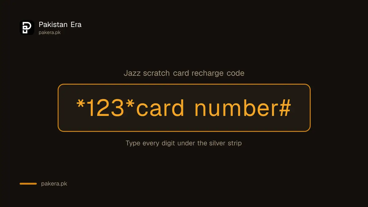 Jazz scratch card recharge code *123* card number #