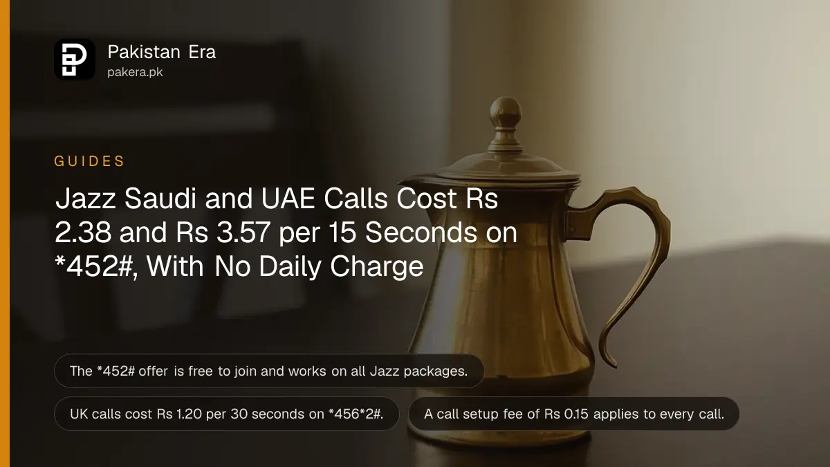 A brass dallah coffee pot on a dark wooden table against a plain cream wall in soft daylight