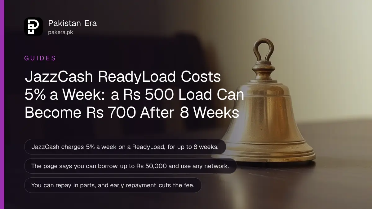 A plain brass bell on a dark wooden table, for an article on JazzCash ReadyLoad mobile package credit