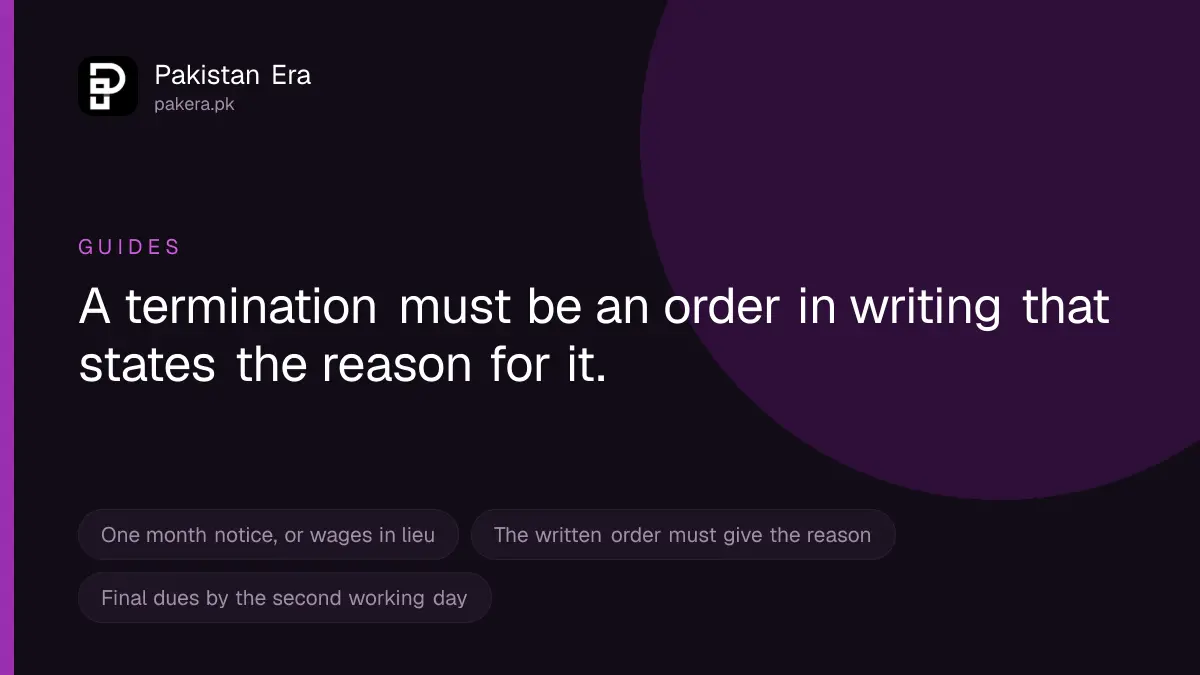 The rules when a job in Pakistan ends