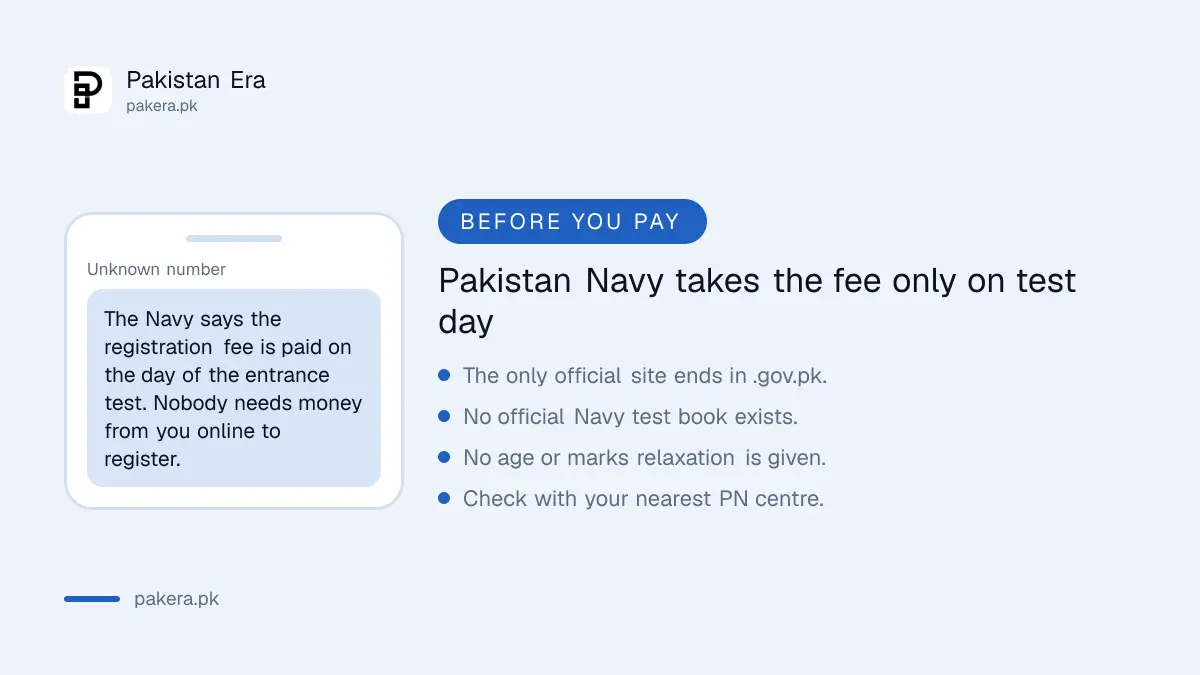 Warning signs of fake Pakistan Navy recruitment offers