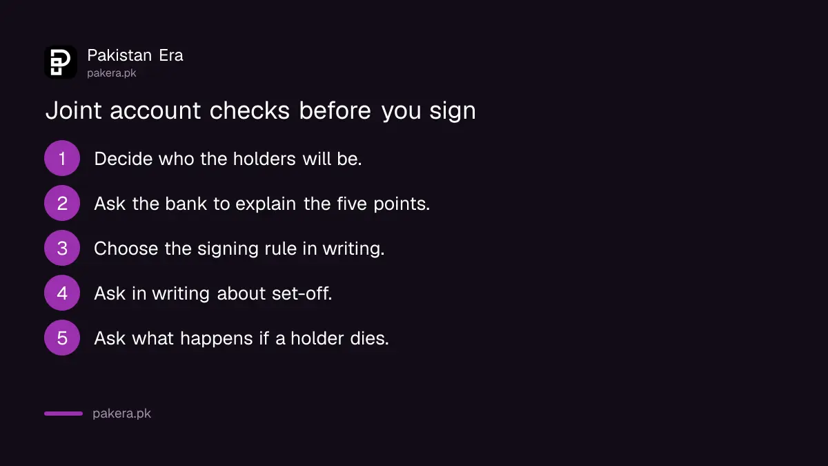 Checks to make before you open a joint bank account in Pakistan