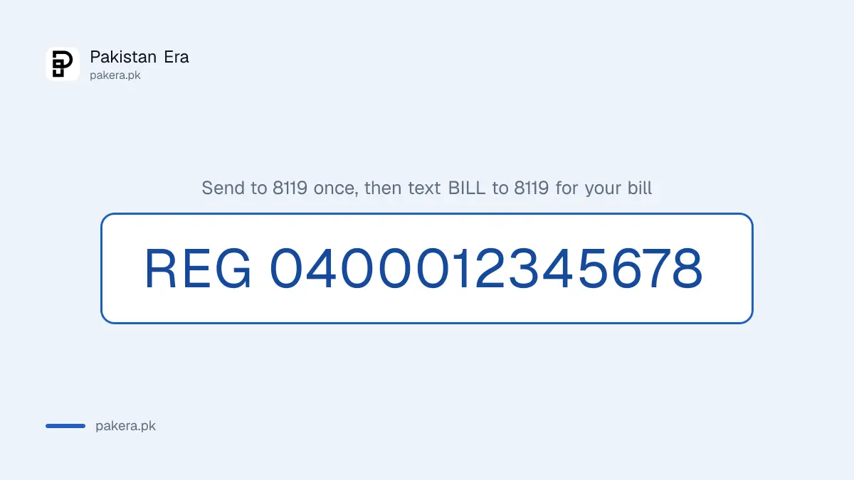 K-Electric SMS registration code for 8119