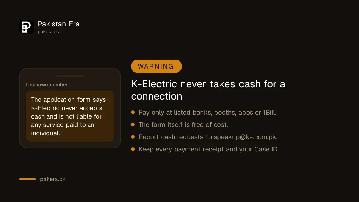 Warning about cash requests for new K-Electric connections