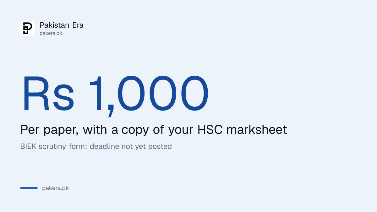 BIEK scrutiny fee is Rs 1,000 per paper for the HSC Part 1 Pre-Engineering result 2026
