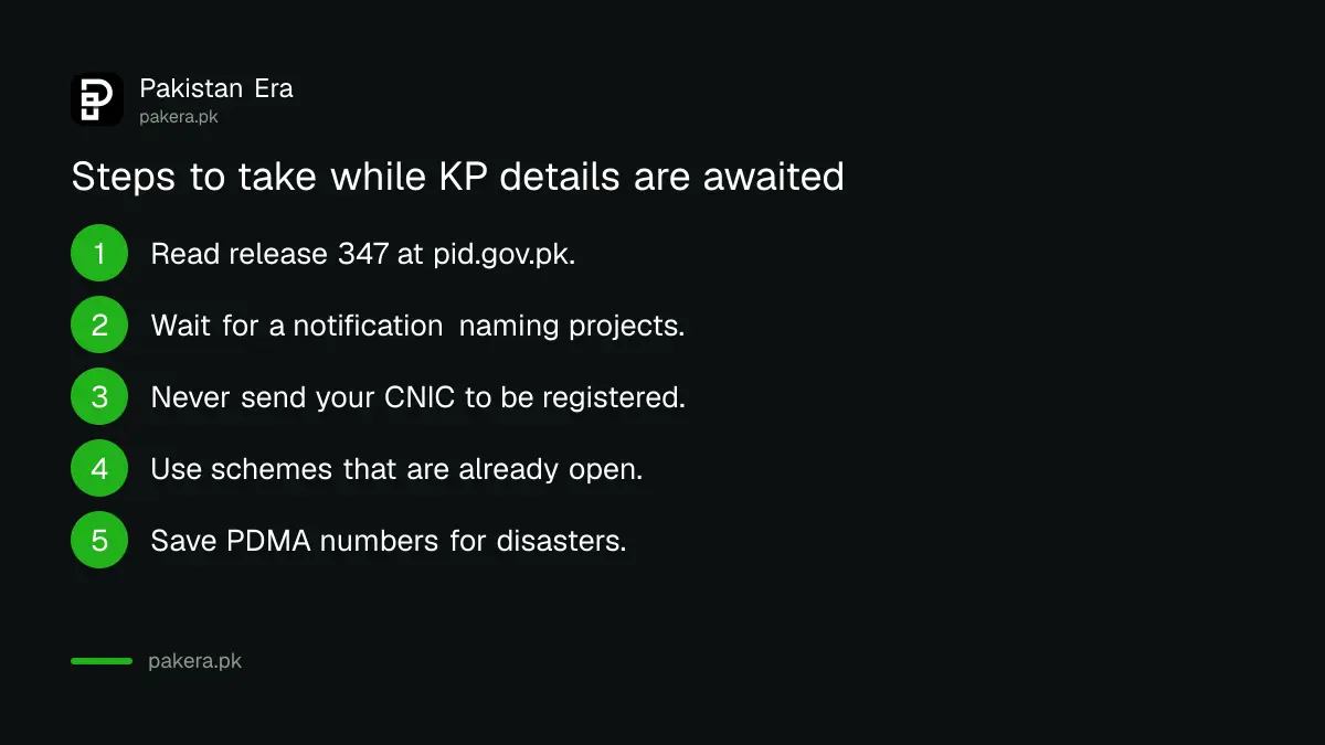 Five steps for KP residents while the Rs 160 billion programme details are awaited