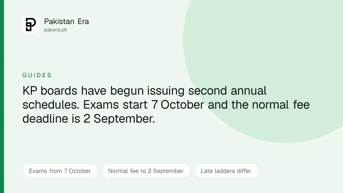 KP second annual examination 2026 dates and form deadlines