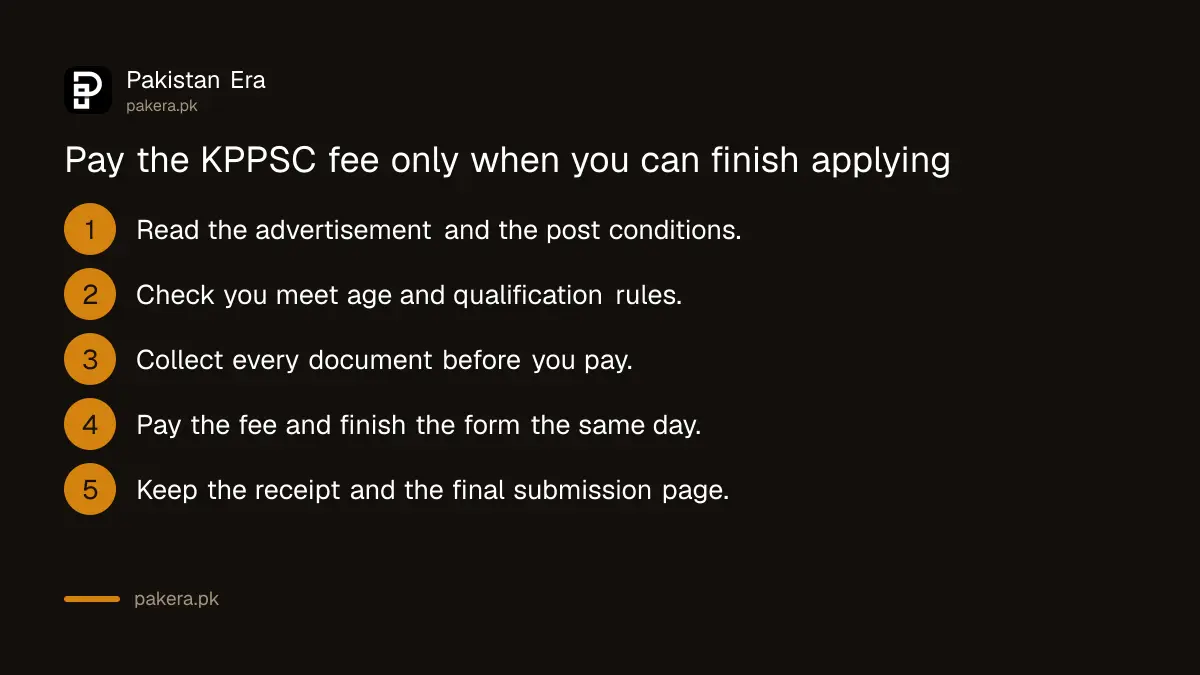 Steps to avoid losing the KPPSC application fee