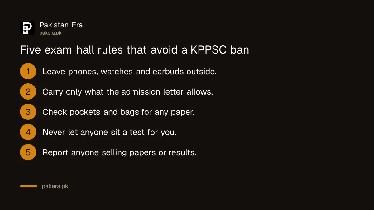 Five exam hall rules to avoid a KPPSC ban: no phone, no smartwatch, no chits, no impersonation