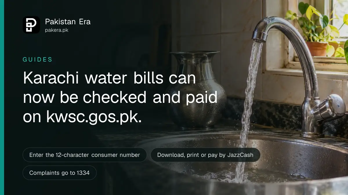 Water running from a steel tap into a steel basin in a Karachi kitchen