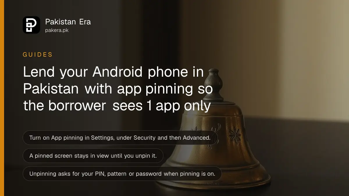A brass bell on a dark wooden table, for a guide on lending an Android phone safely in Pakistan