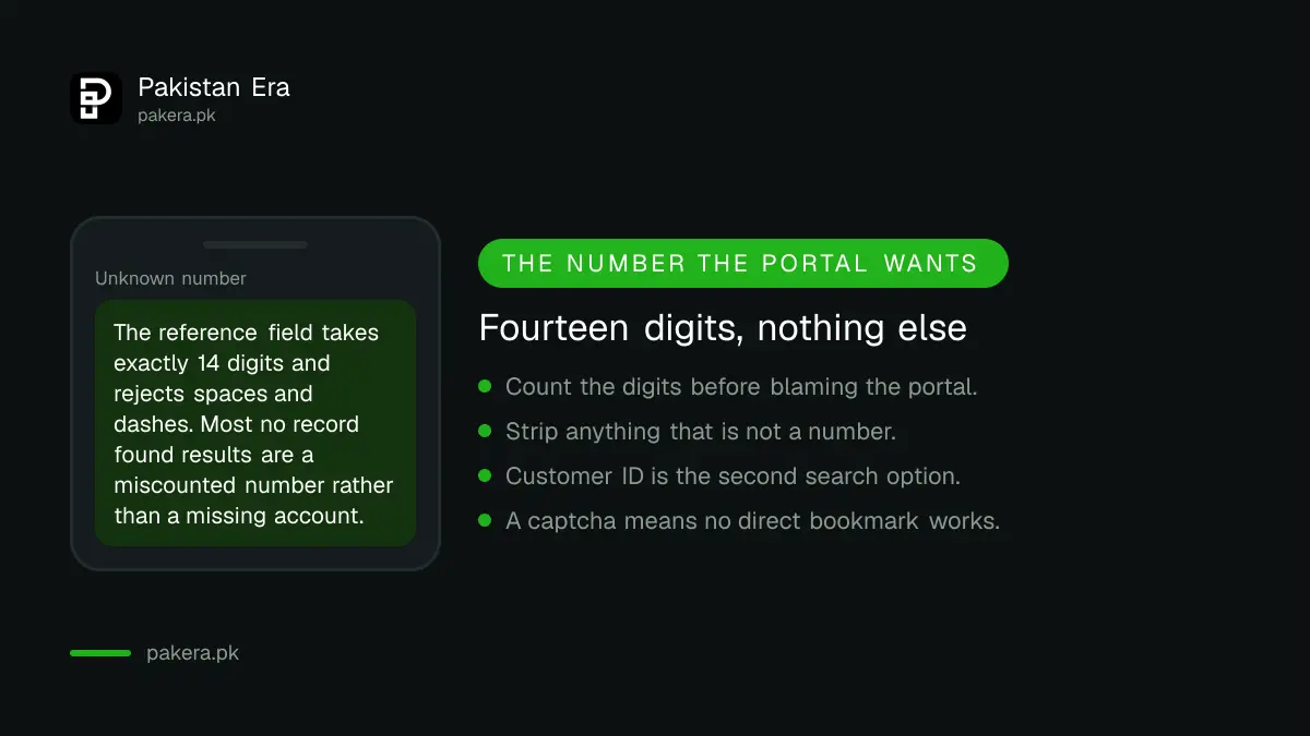 The 14 digit reference number LESCO requires