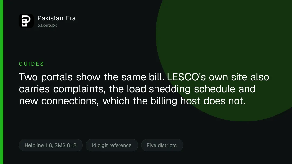Checking a LESCO electricity bill online