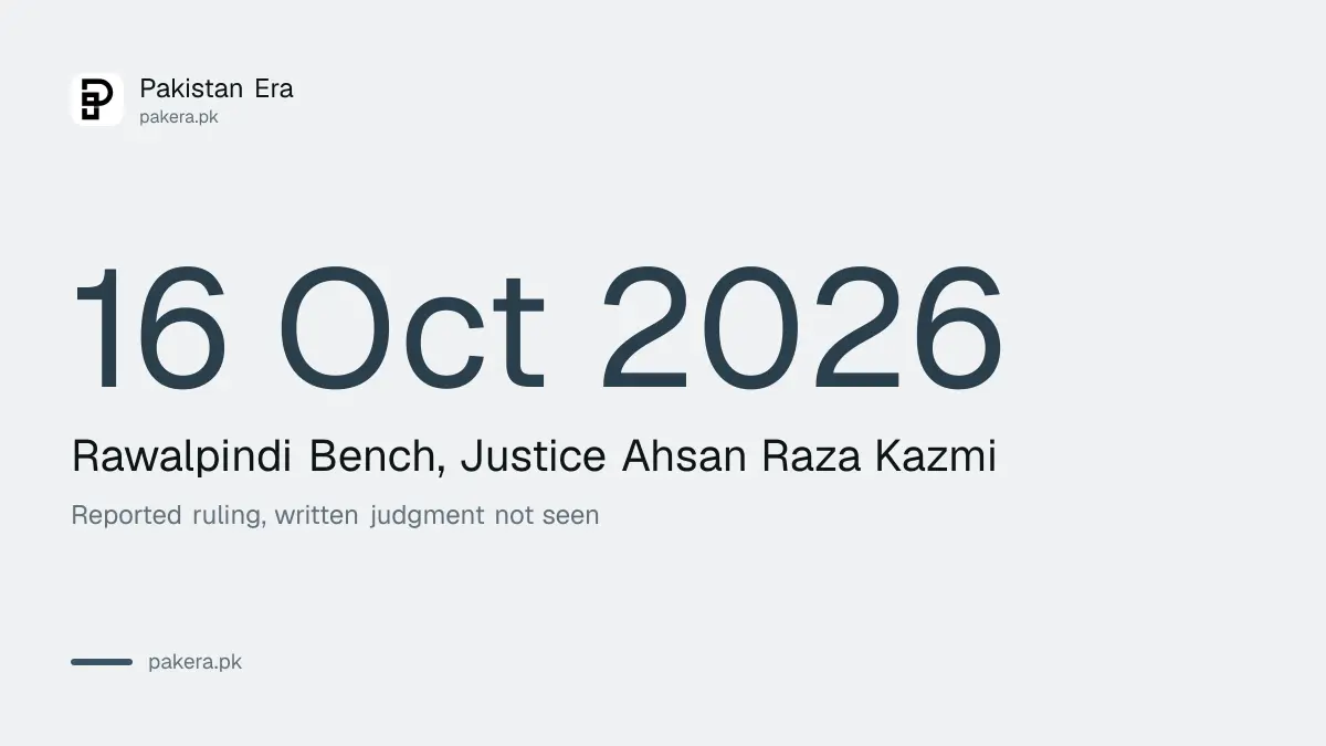 Lahore High Court Rawalpindi Bench ruling of 16 October 2026 on MDCAT question paper collection