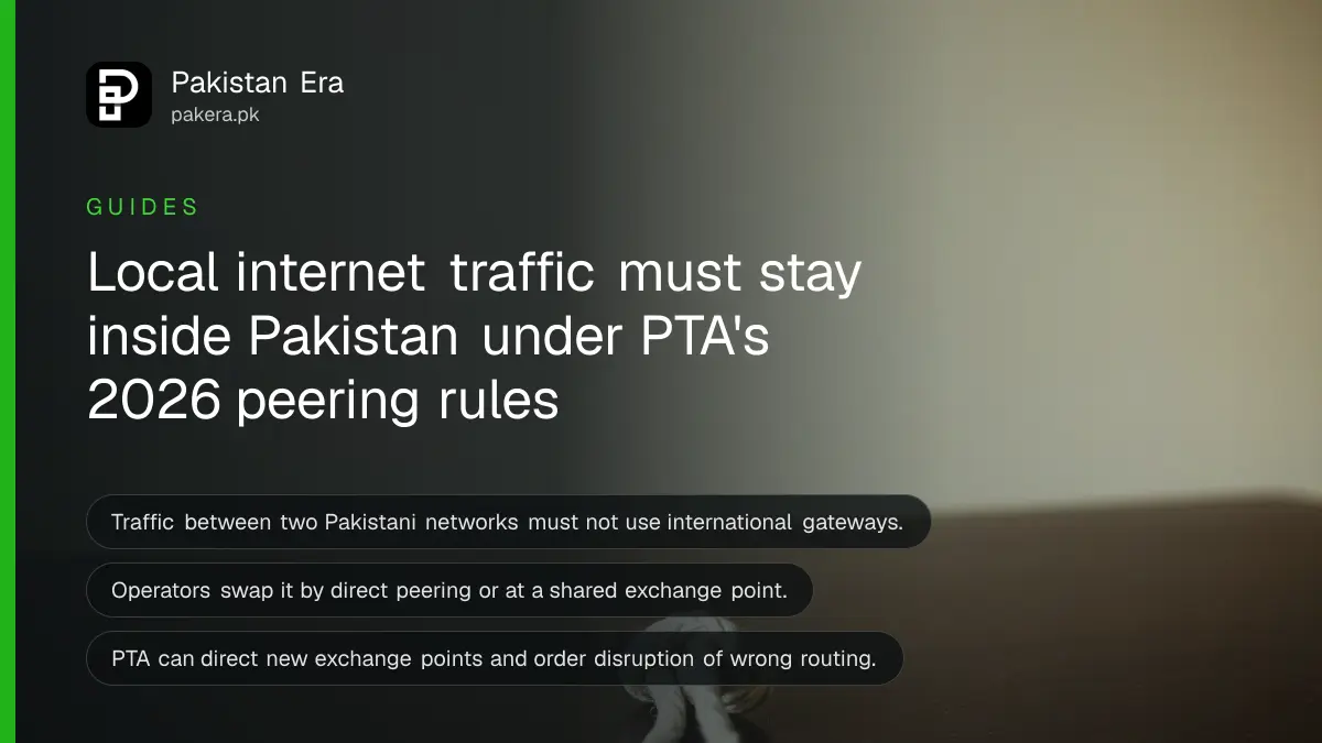 Two lengths of rope tied together on a dark wooden table, for a guide on PTA's local peering rules in Pakistan