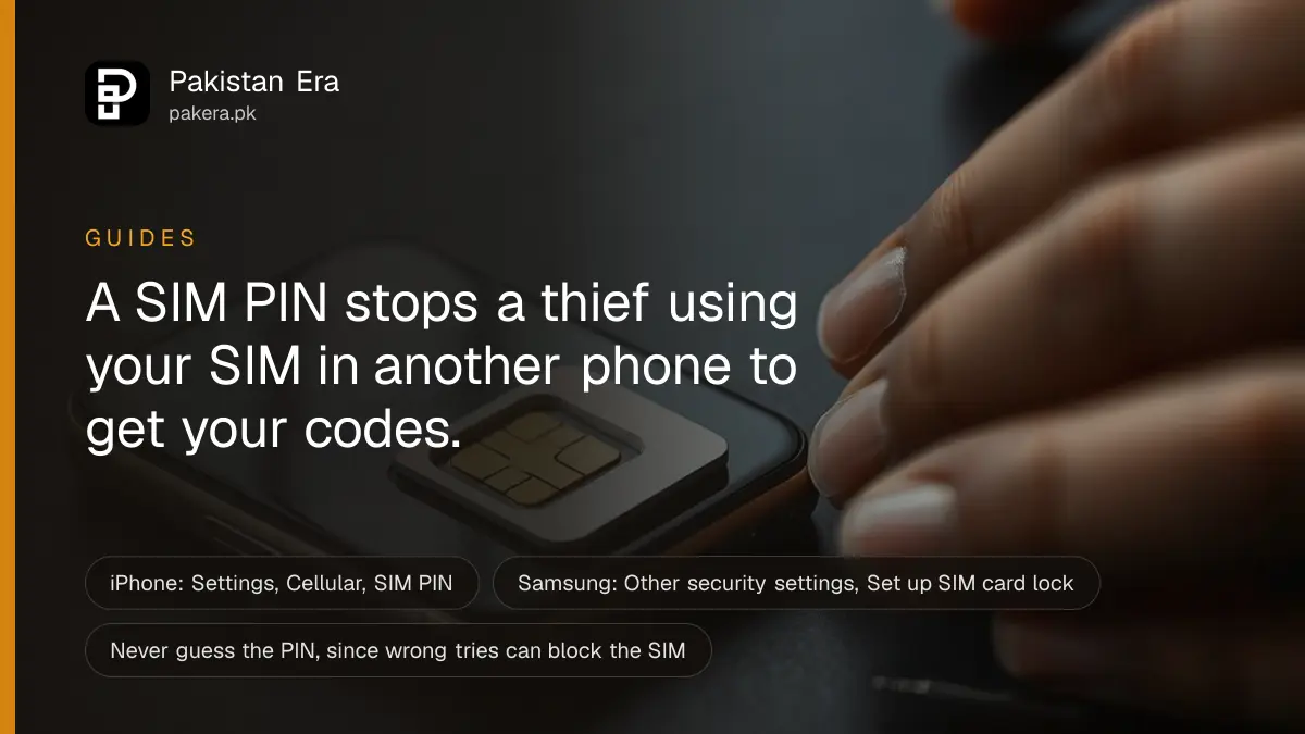 A SIM tray pulled out of the side of a smartphone with a small SIM card resting in it, and a SIM eject pin beside it
