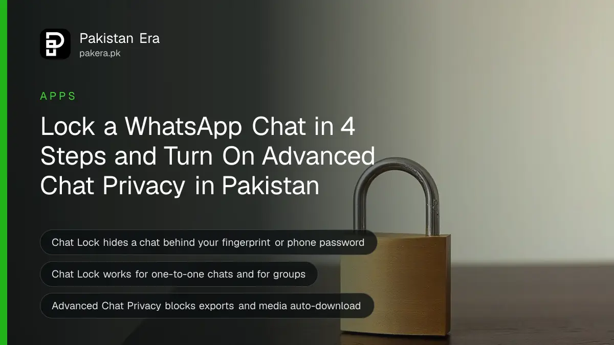 A brass padlock on a dark wooden table, for a guide on lock whatsapp chat
