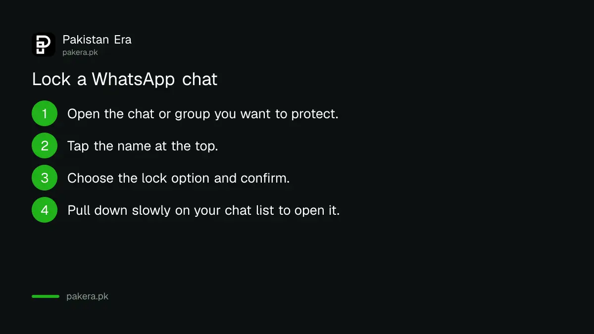 Four steps to lock a WhatsApp chat on a phone in Pakistan