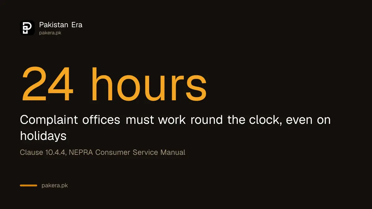 Electricity complaint offices must work 24 hours a day, including holidays