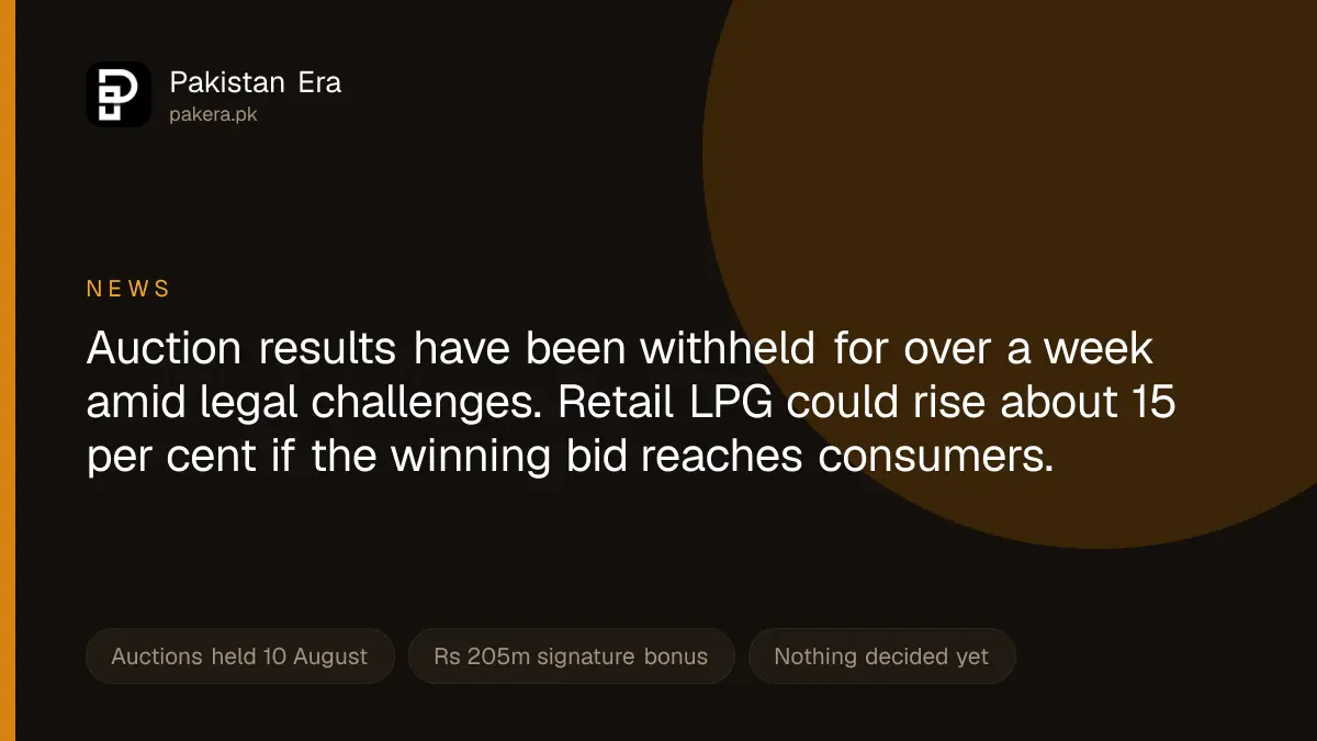 LPG auction results withheld and the risk to cylinder prices in Pakistan
