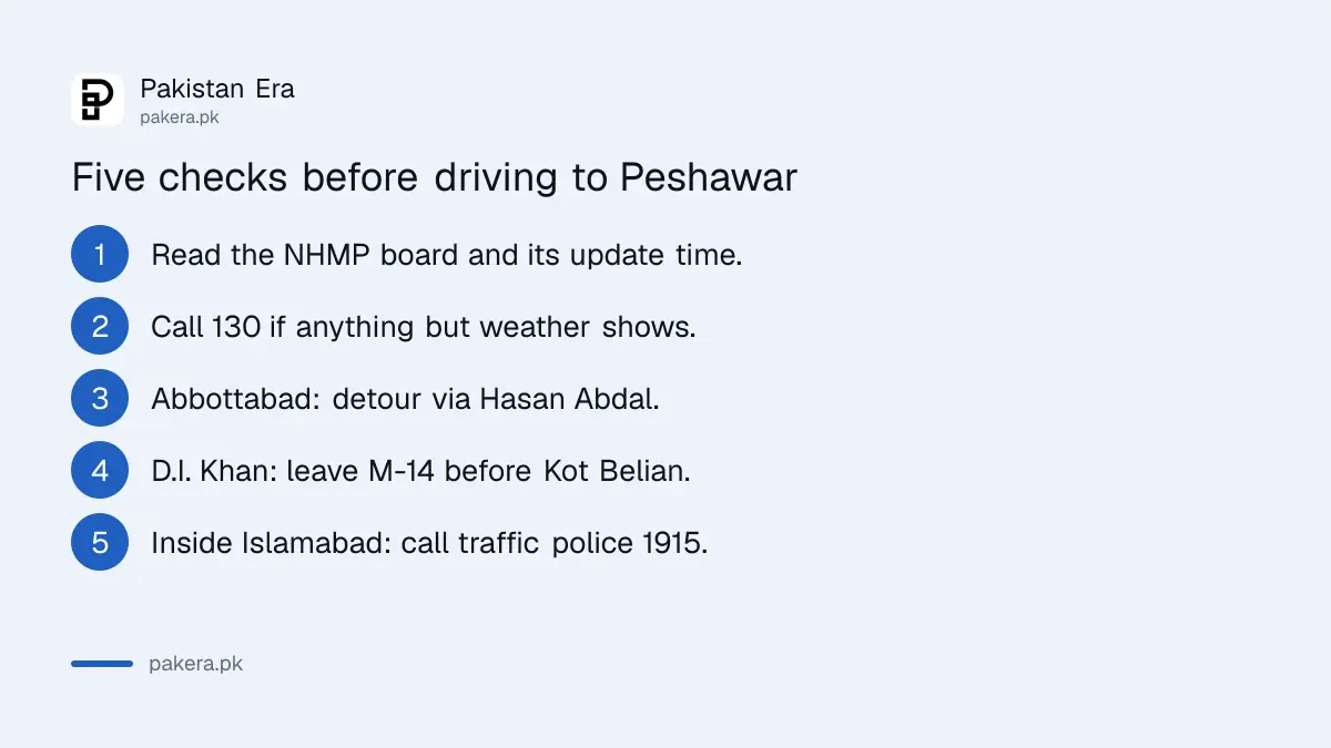 Five checks before travelling between Islamabad and Peshawar