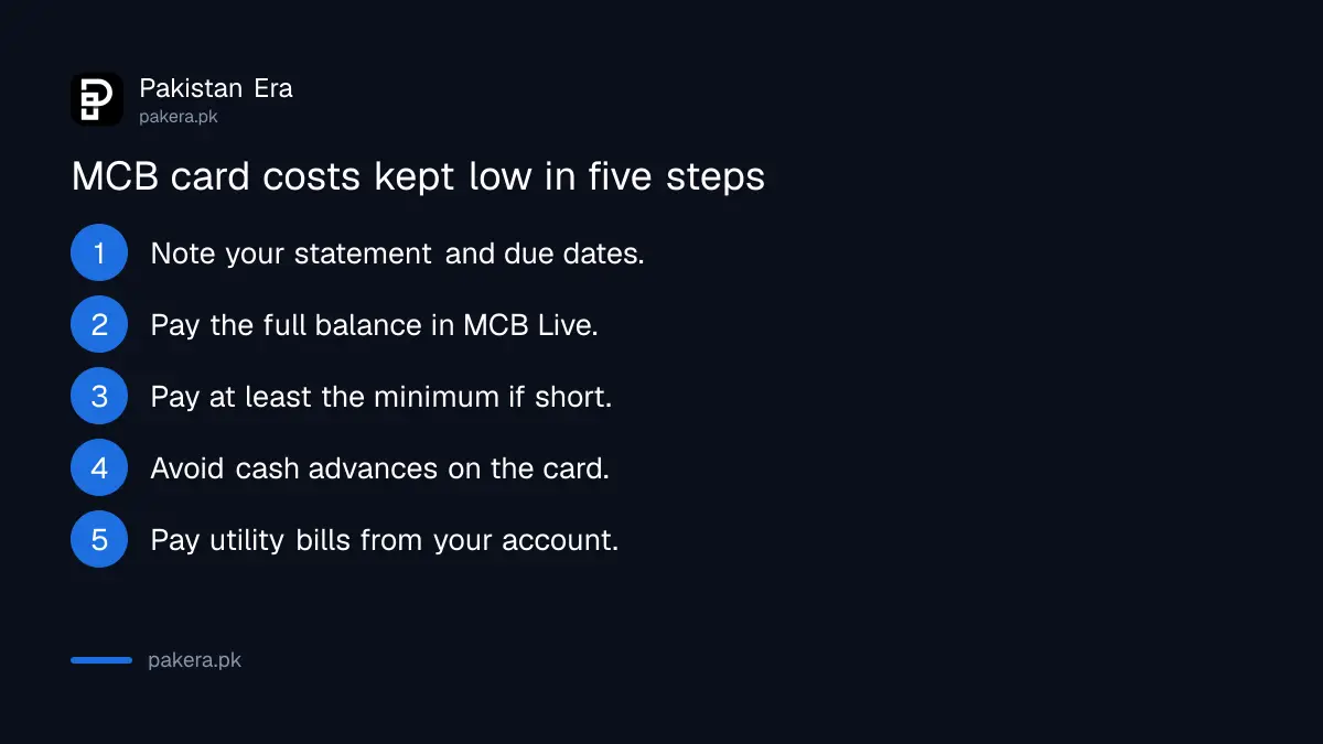 Five steps to keep MCB credit card charges low