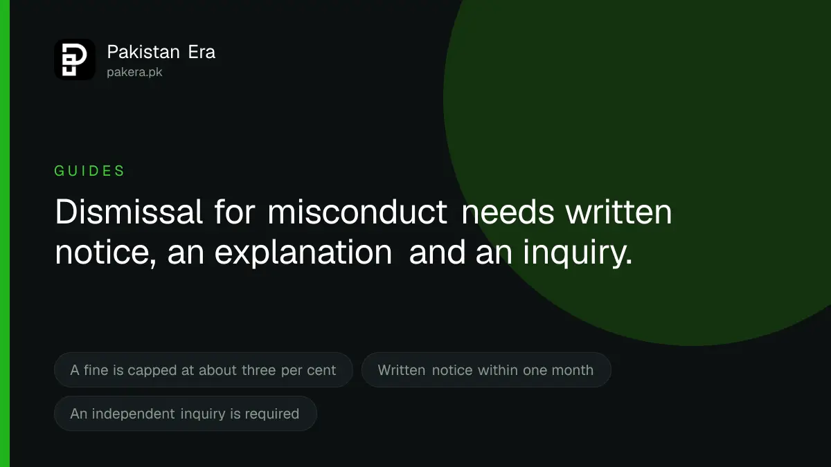 Misconduct and Dismissal Rules at Work in Pakistan
