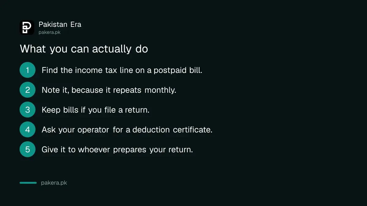 Taxes stacked on a mobile bill in Pakistan
