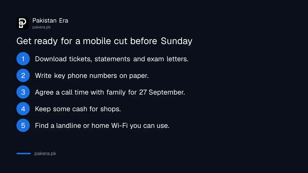 How to prepare for a mobile internet cut in Rawalpindi and Attock on 27 September 2026