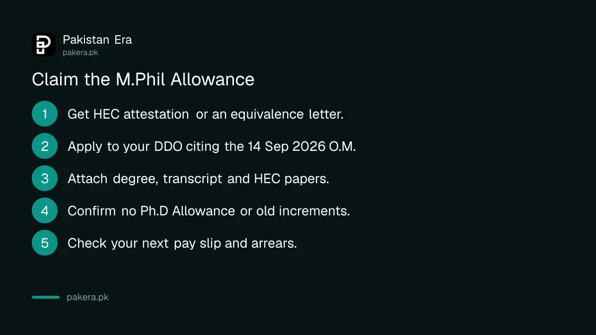 Five steps to claim the M.Phil Allowance for an equivalent degree as a federal employee