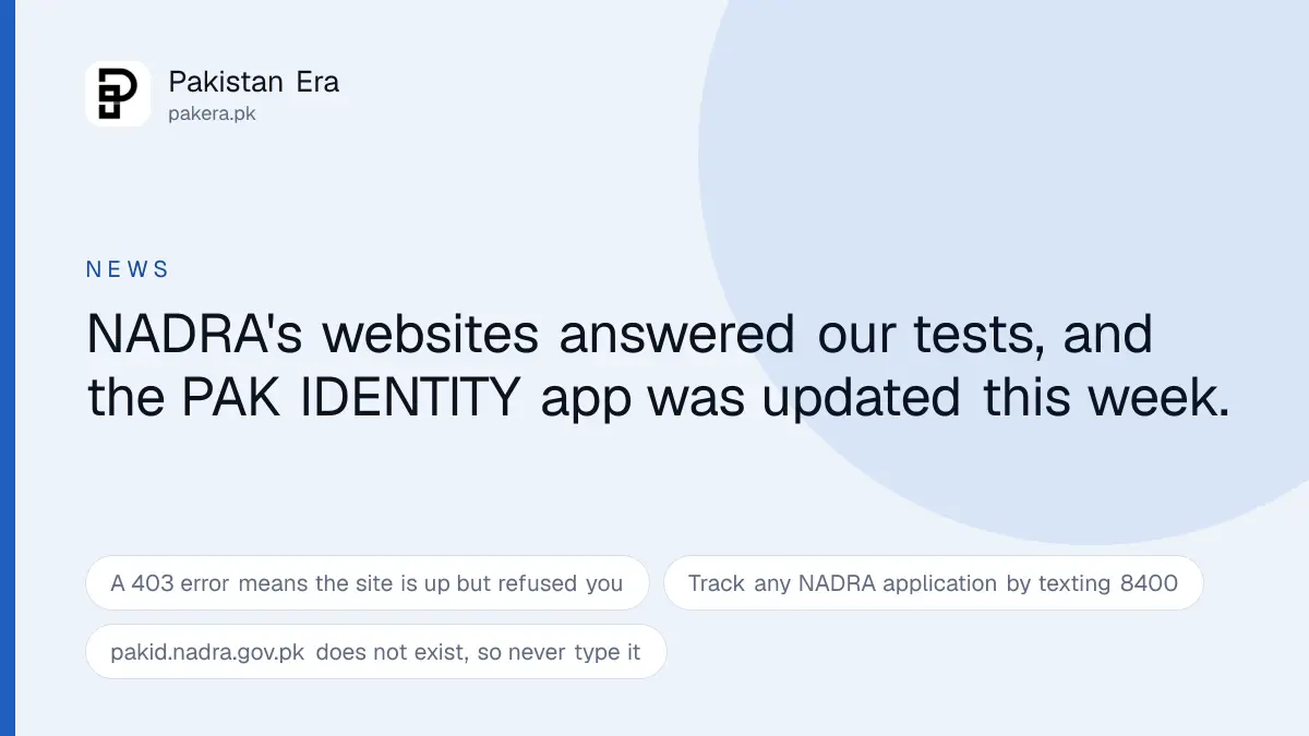 NADRA website not opening and the official alternatives