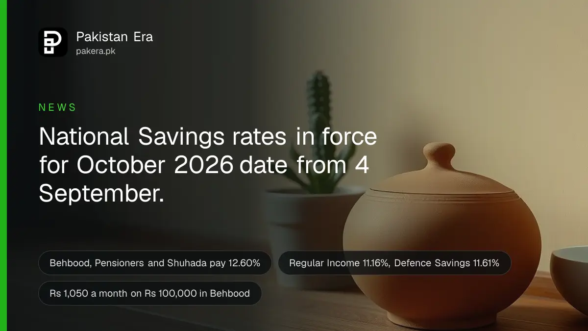 A round clay money box on a wooden shelf beside a small potted green plant in soft window light