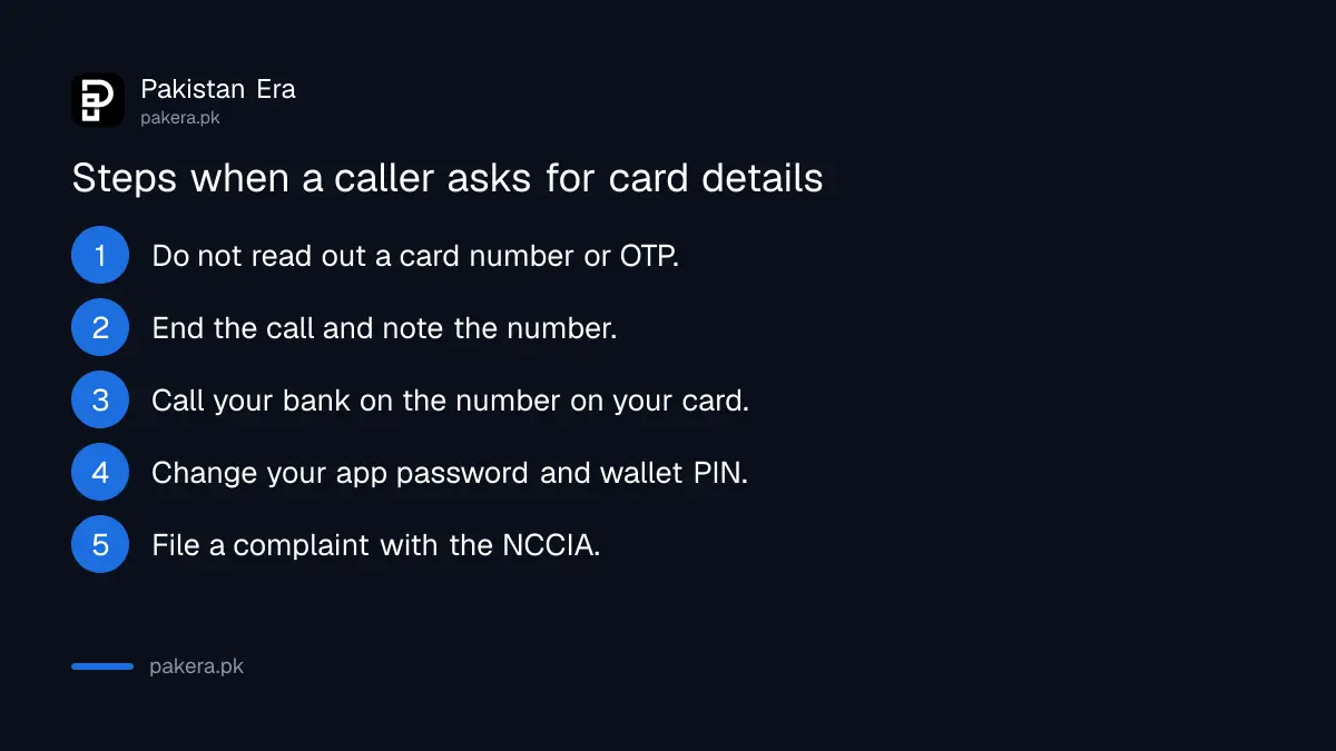 Five steps to take after a caller asks for your card details