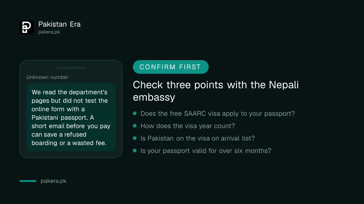 What to confirm before travelling to Nepal on a Pakistani passport