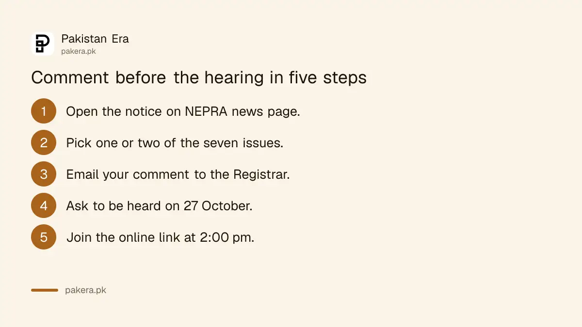 Five steps to file comments on the CPPA-G fee petition before the NEPRA hearing