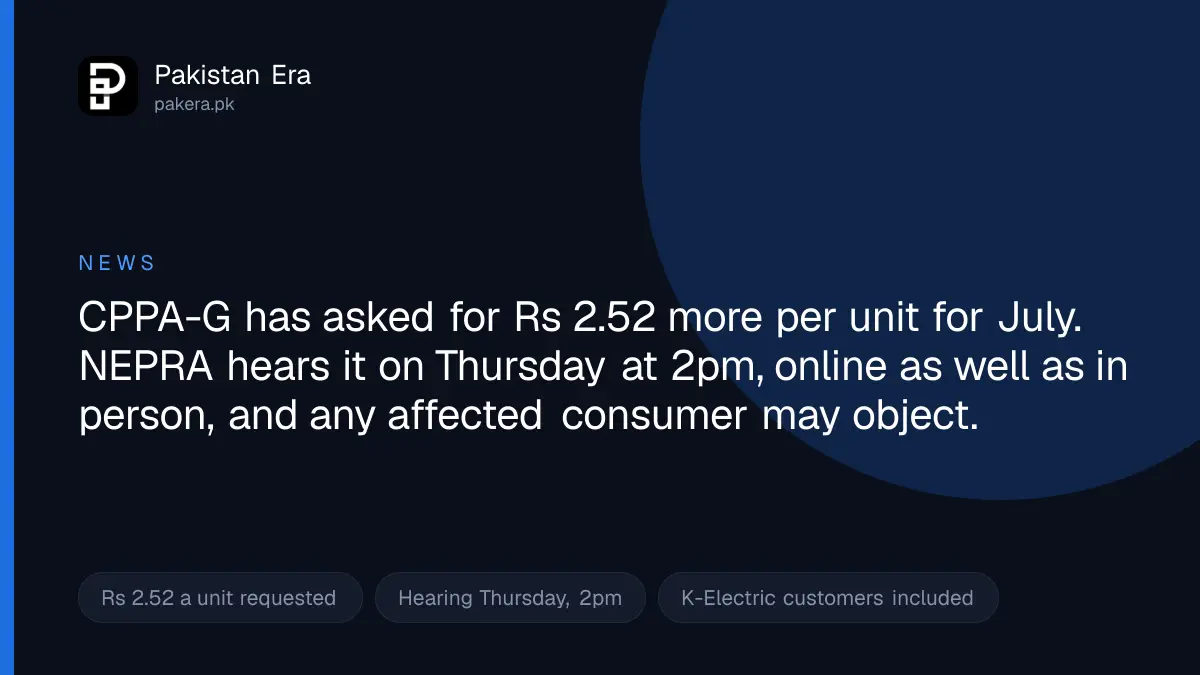 NEPRA hearing on the July 2026 fuel charges adjustment
