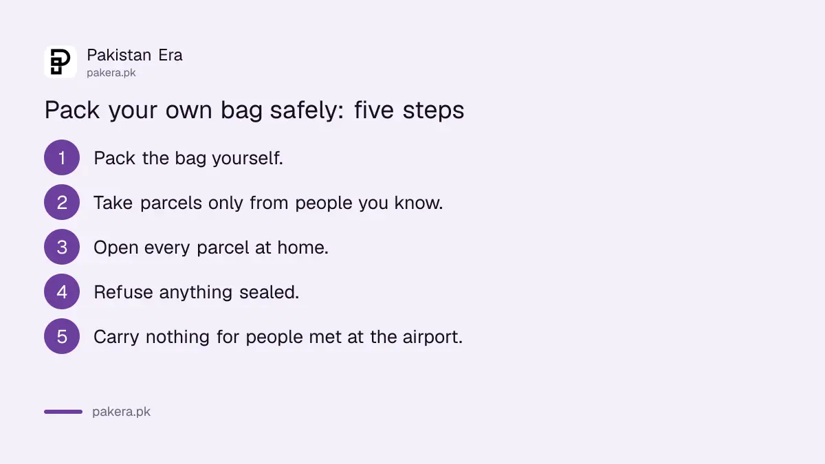 Five steps to pack your own bag safely before a flight from Pakistan