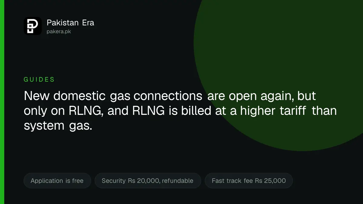 How to apply for a new SNGPL or SSGC domestic gas connection in Pakistan