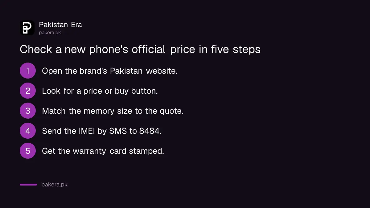 Five steps to check a new phone's official price in Pakistan