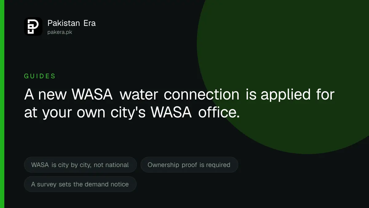How to apply for a new water connection in Pakistan
