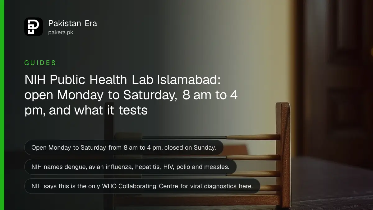 A plain abacus on a dark wooden table against a cream wall, for a guide to the NIH Public Health Laboratories Division in Islamabad