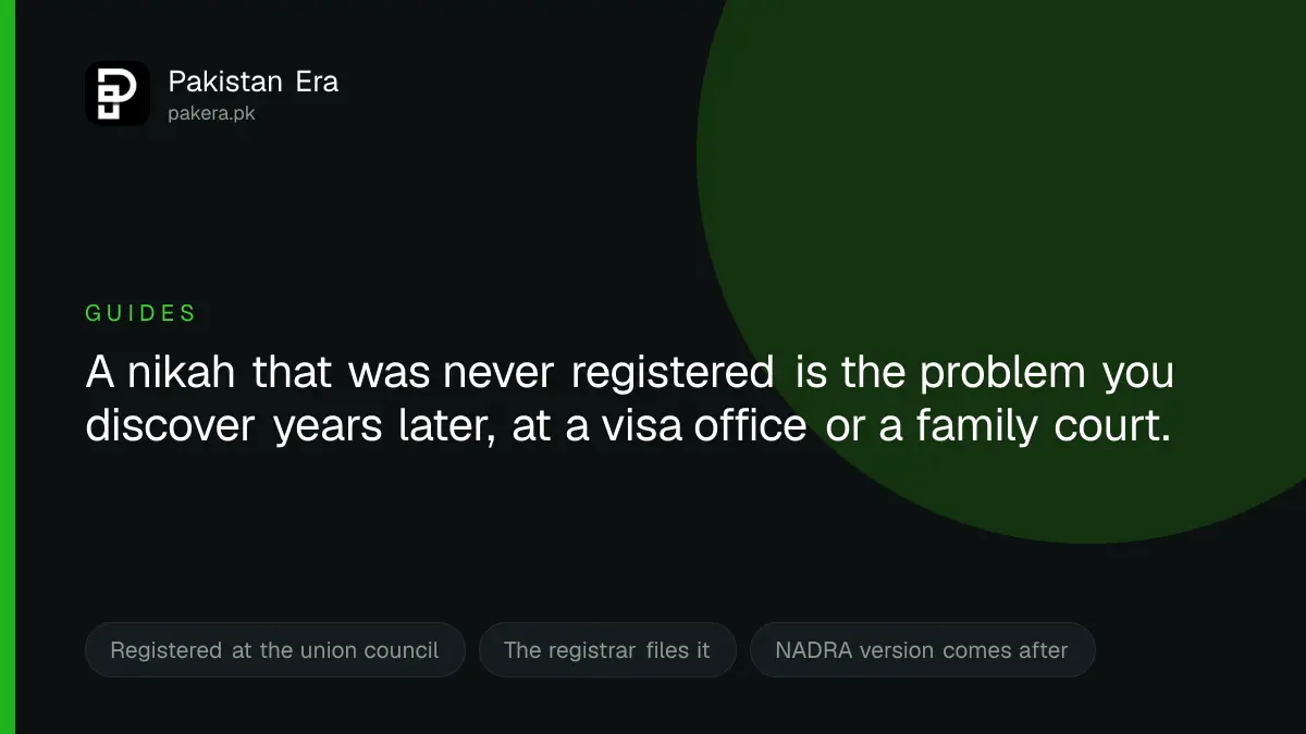 How a nikah is registered in Pakistan through the union council