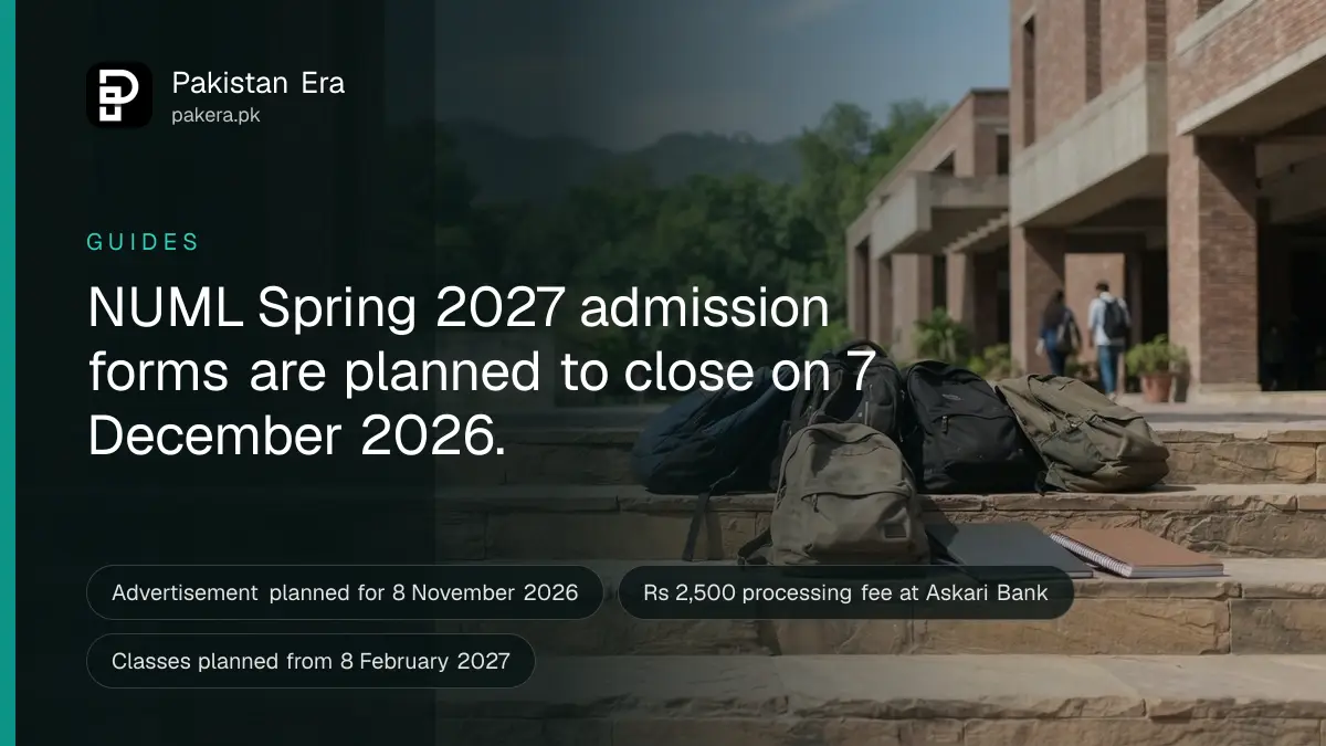Students' backpacks resting on the stone steps of a university building in Islamabad